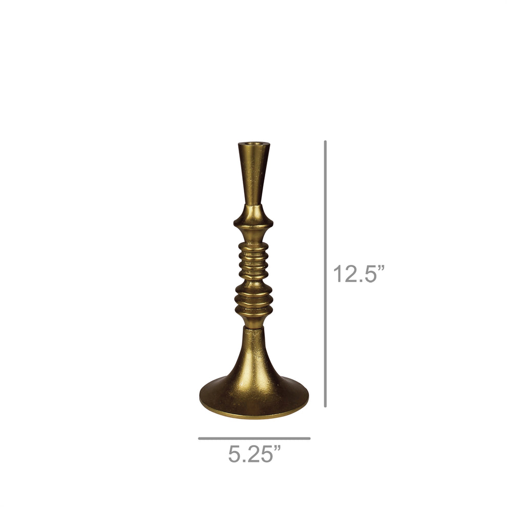 Eliad Taper Holder, Brass - Sm Set Of 4 By HomArt | Candle Holders | Modishstore - 3