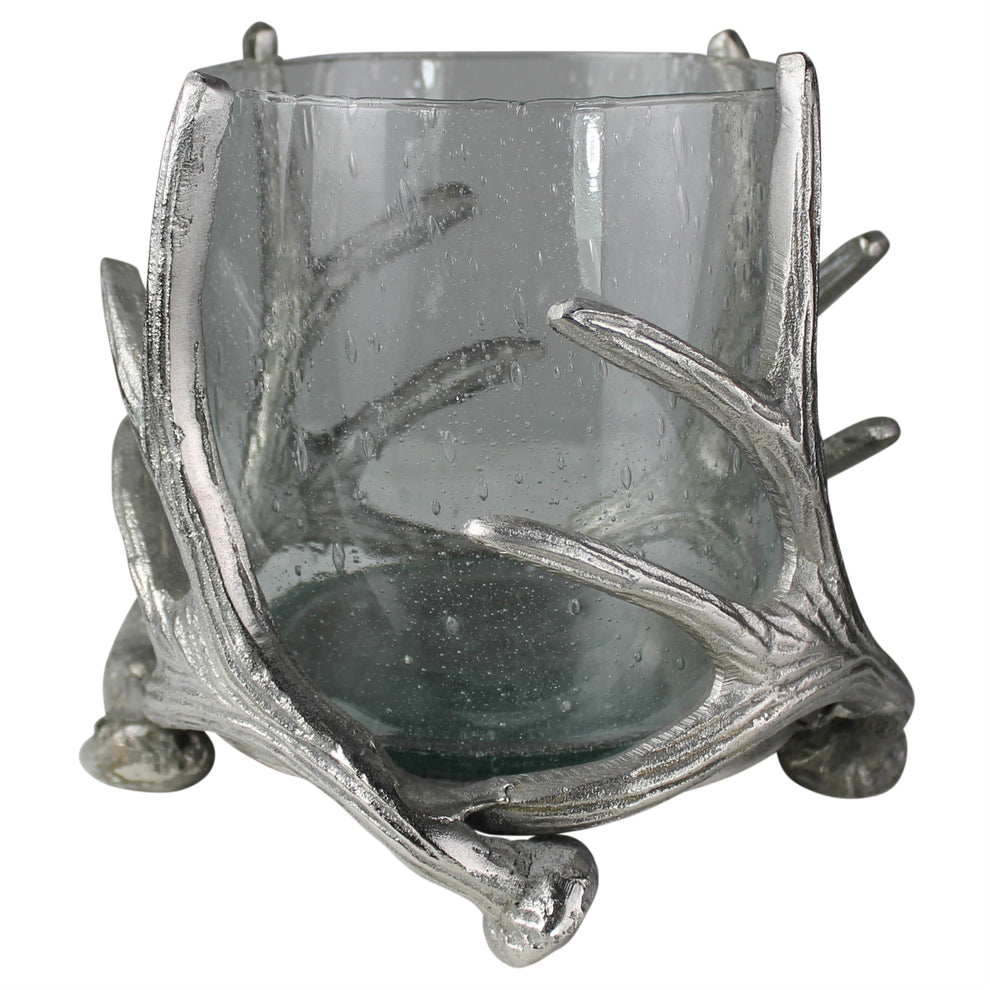 Antler Hurricane, Nickle Set Of 4 By HomArt | Candle Holders | Modishstore - 2