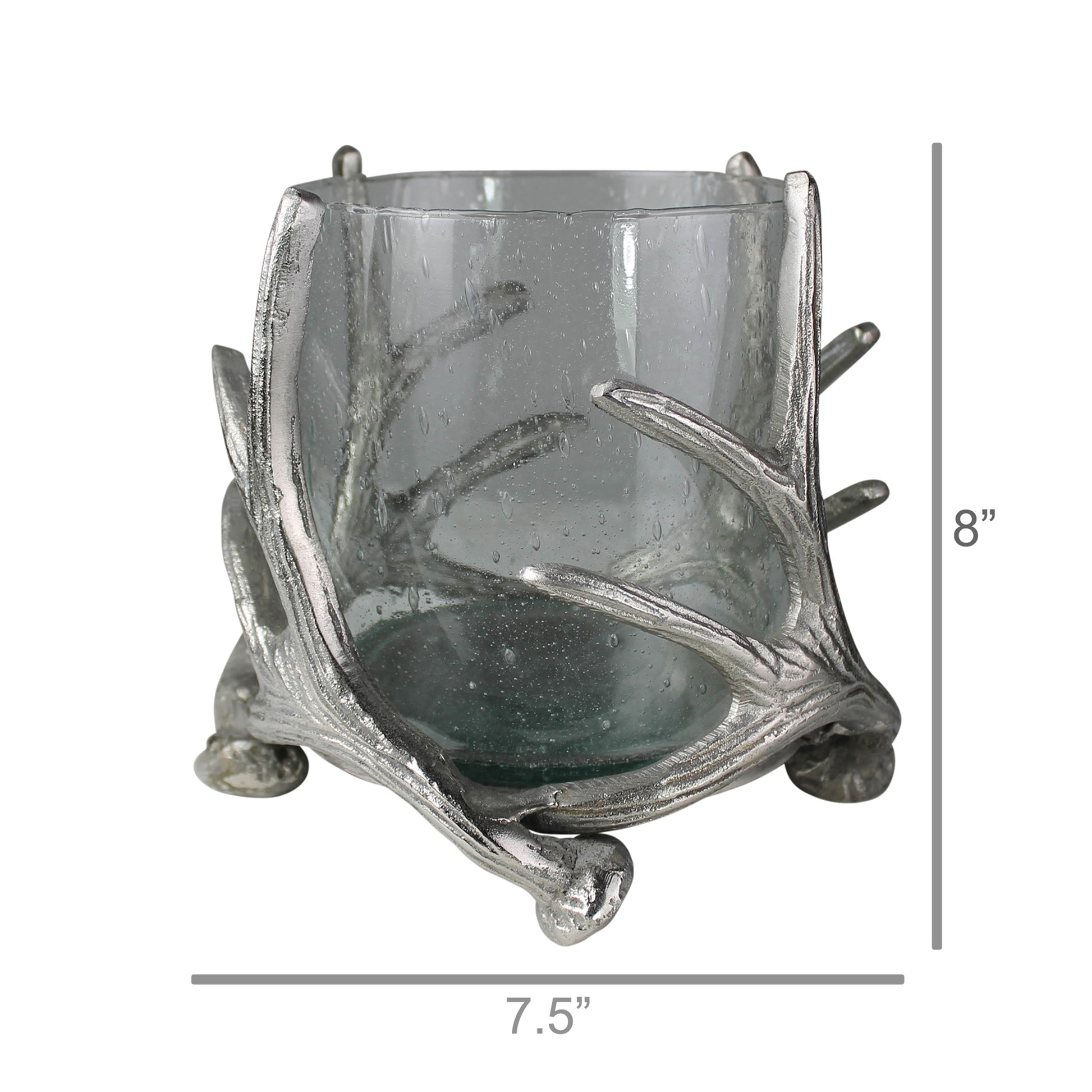 Antler Hurricane, Nickle Set Of 4 By HomArt | Candle Holders | Modishstore - 3