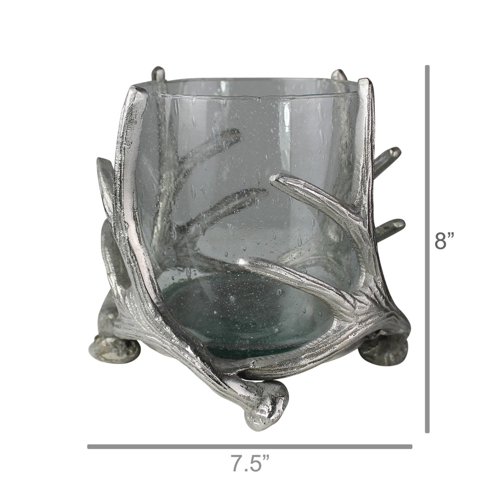 Antler Hurricane, Nickle Set Of 4 By HomArt | Candle Holders | Modishstore - 3