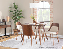 Folia-Anabelle Square Dining Set - 5 Piece By LumiSource - DS5-FOLIASQWL+4ANBELFBWLCR
