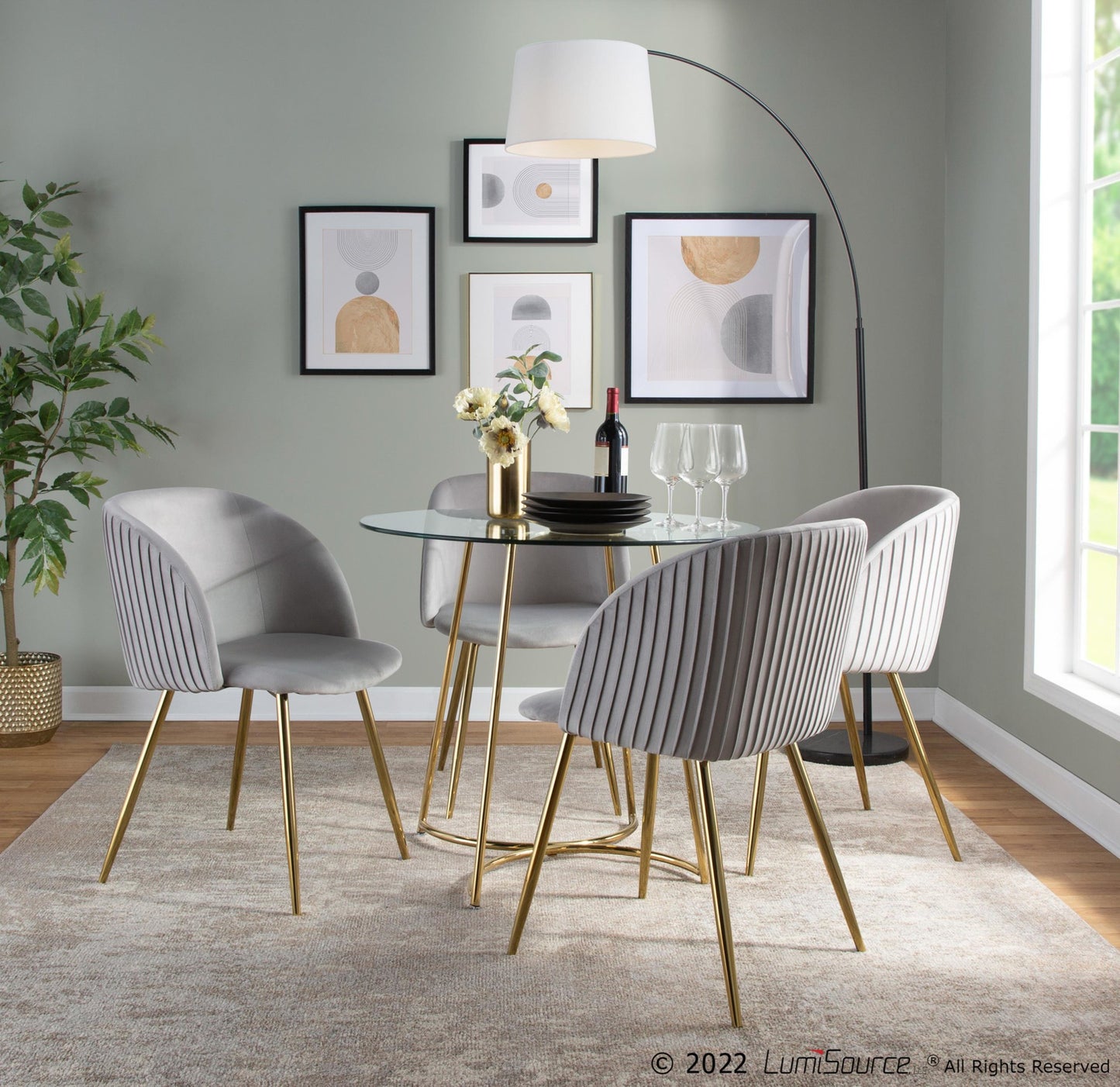 Fran Pleated Chair - Set of 2 Black By LumiSource | Dining Chairs | Modishstore - 7