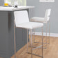 Fuji High Back 30" Fixed-Height Barstool - Set of 3 By LumiSource - B30-FUJIHBPU SSGY3 | Bar Stools | Modishstore - 12