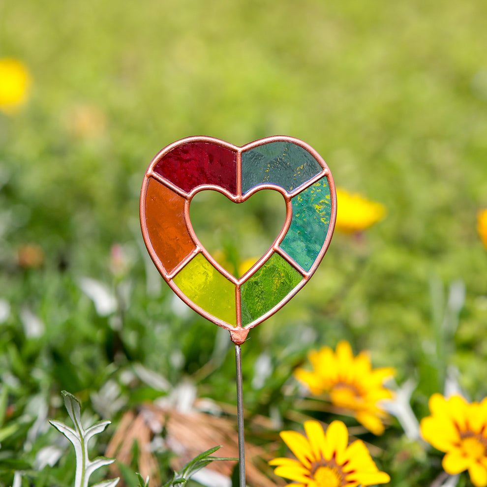 Stained Glass Pot Stakes - Garden 16"H Set of 3 Set of 2 By Garden Age Supply | Sculptures | Modishstore - 2
