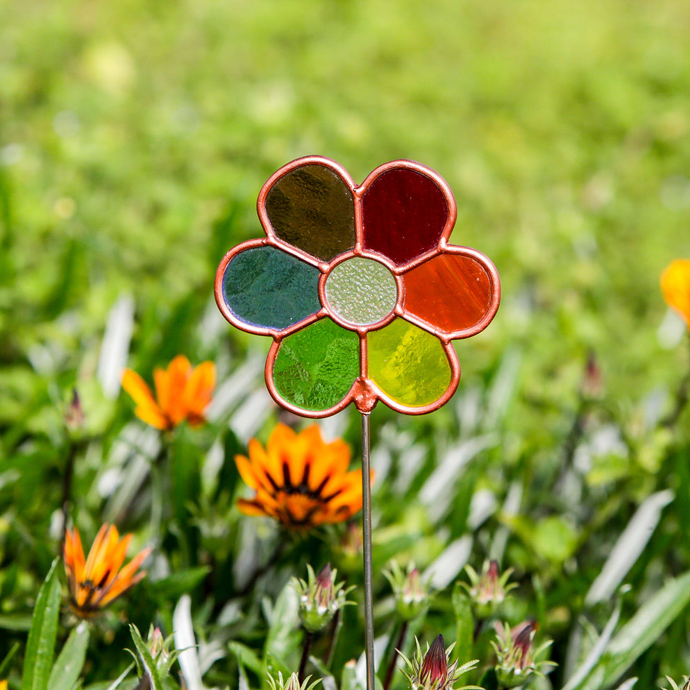 Stained Glass Pot Stakes - Garden 16"H Set of 3 Set of 2 By Garden Age Supply | Sculptures | Modishstore - 4