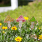 Stained Glass Pot Stakes - Mushroom 16"H Set of 3 Set of 2 By Garden Age Supply