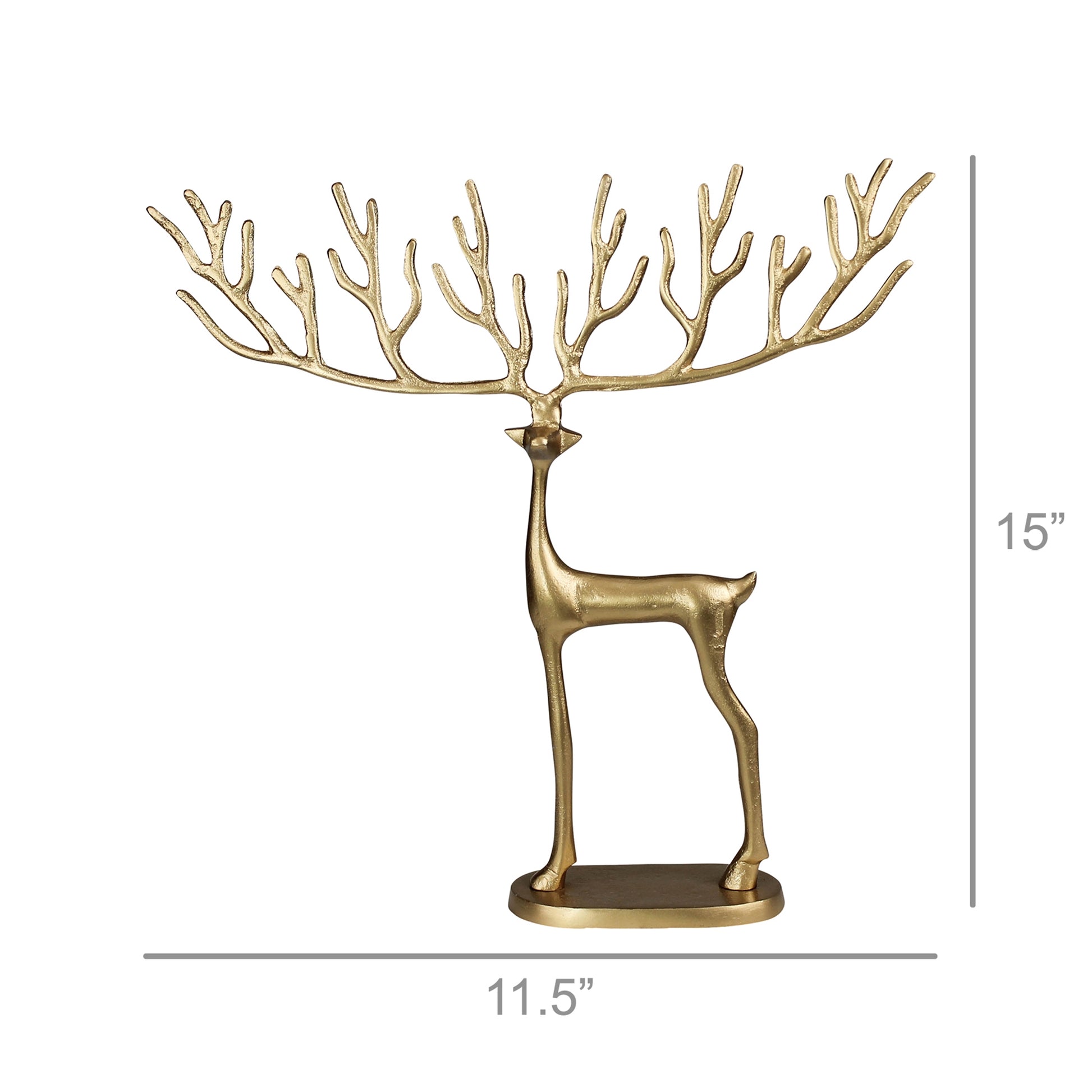 Bergen Reindeer, Brass - Sm Set Of 4 By HomArt | Animals & Pets | Modishstore - 2