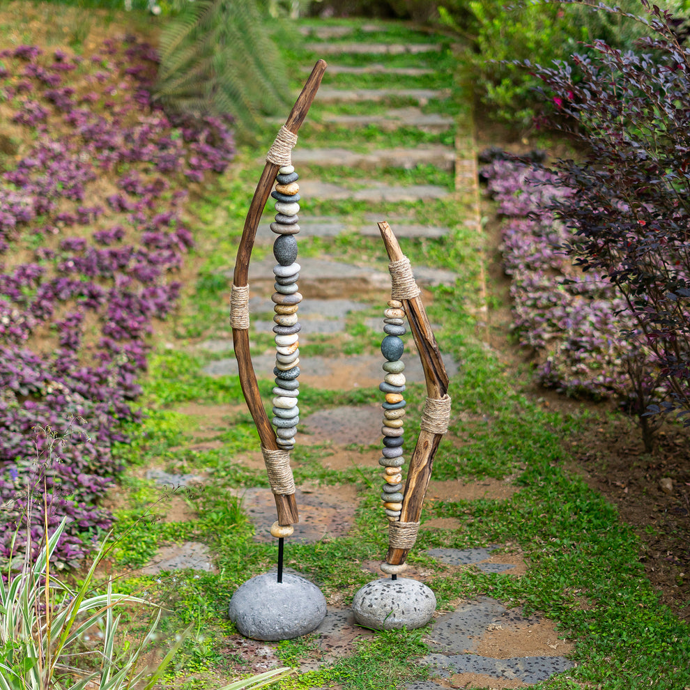 Bow Cairn Tower - Large 55"H Set of 2 By Garden Age Supply | Sculptures | Modishstore - 3