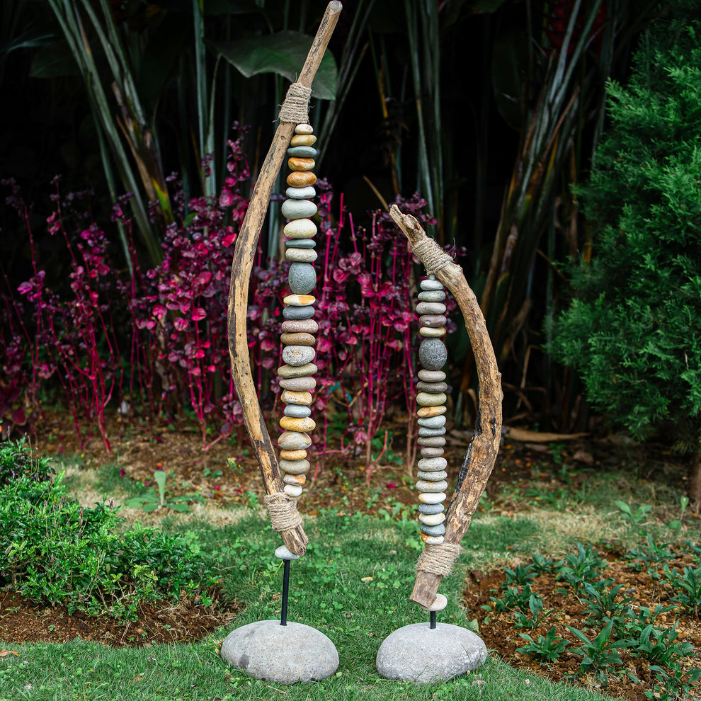Bow Cairn Tower - Large 55"H Set of 2 By Garden Age Supply | Sculptures | Modishstore - 2