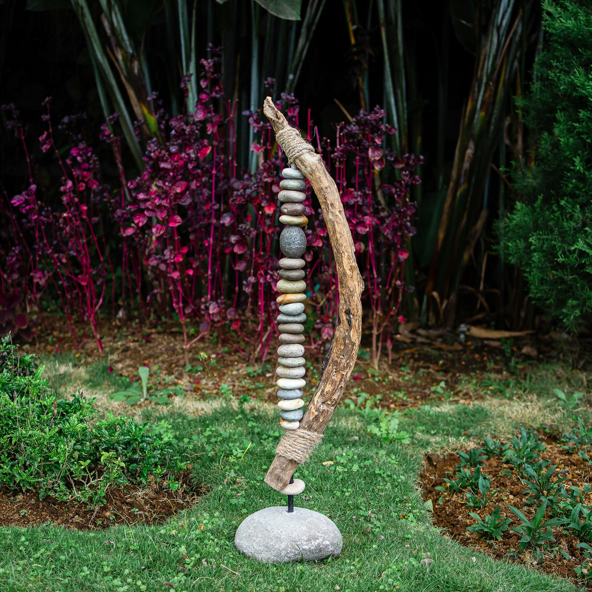 Bow Cairn Tower - Small 40"H Set of 2 By Garden Age Supply | Sculptures | Modishstore - 1
