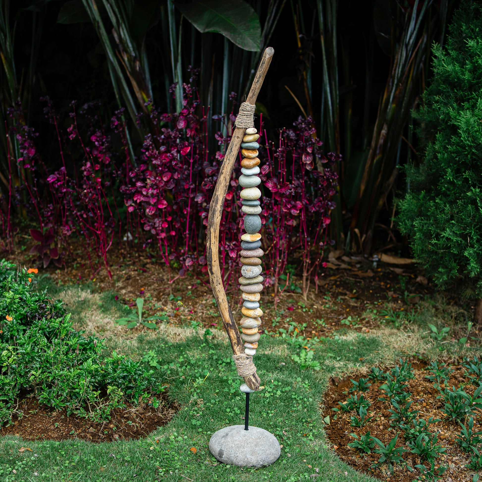 Bow Cairn Tower - Large 55"H Set of 2 By Garden Age Supply | Sculptures | Modishstore - 1