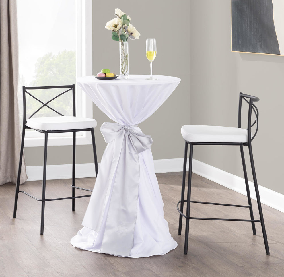 Modern Charlotte Counter Stool - Set of 2 Gold Metal, White PU By LumiSource | Counter Stools | Modishstore - 7