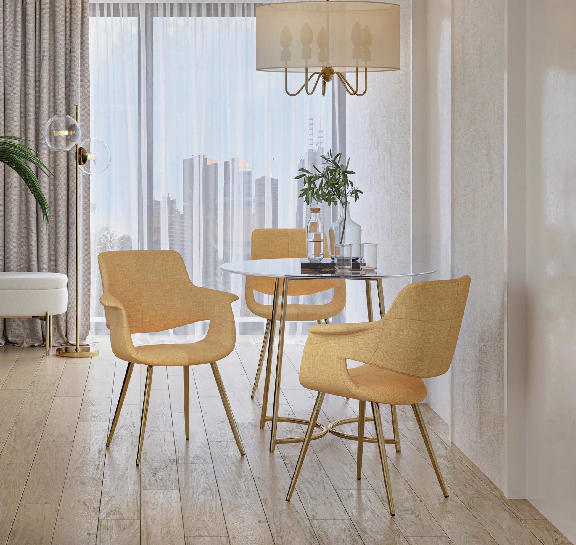 Vintage Flair Chair - Set of 2 Cream By LumiSource | Dining Chairs | Modishstore - 15