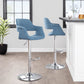 Vintage Flair Adjustable Barstool - Set of 2 Blue By LumiSource | Bar Stools | Modishstore