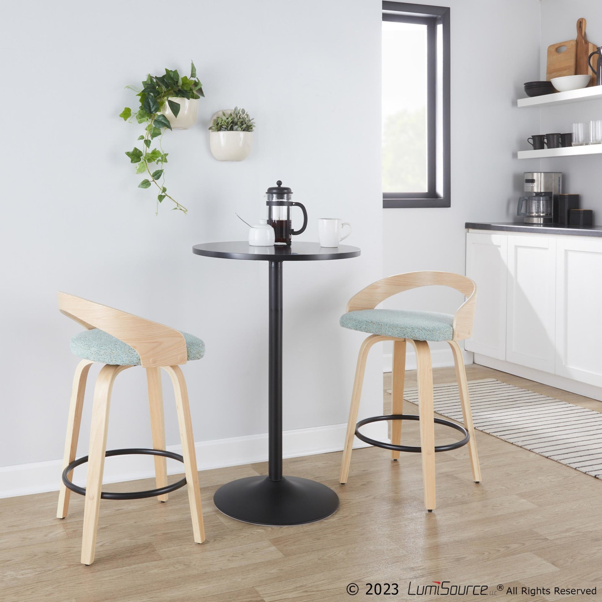Grotto 26" Fixed-Height Counter Stool - Set of 2 By LumiSource - B26-GROTTO-GRTZQ2 NANAGN2 | Counter Stools | Modishstore - 2