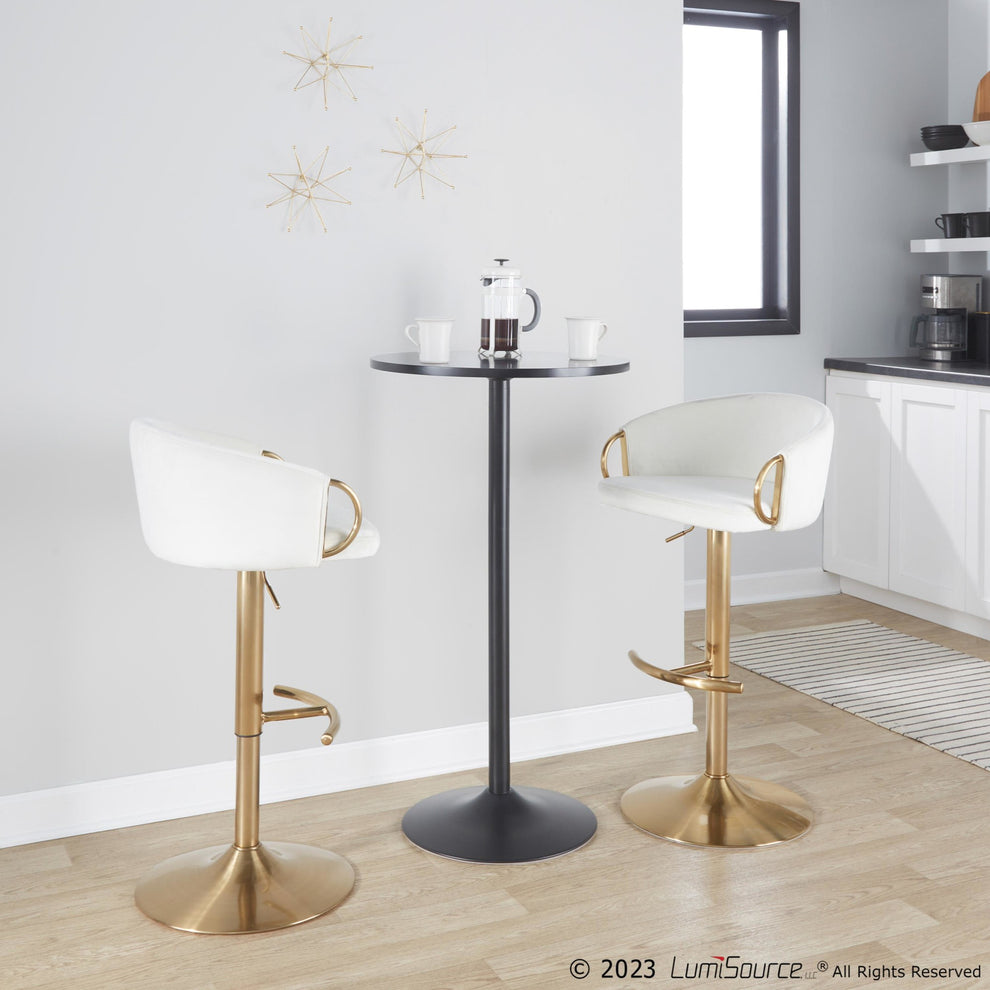 Claire Adjustable Barstool - Set of 2 By LumiSource - BS-CLAIREV-RT2 AUCR2 | Bar Stools | Modishstore - 4