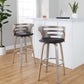 Cosini 30" Fixed-Height Barstool - Set of 2 By LumiSource - B30-COSIPU-GRTZR2 LGYLGYBK2 | Bar Stools | Modishstore - 2