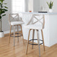 Charlotte 30" Fixed-Height Barstool - Set of 2 By LumiSource - B30-CHARLOTFB-GRTZQ2 LGYLGYCR2 | Bar Stools | Modishstore - 2