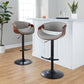Symphony Adjustable Barstool - Set of 2 By LumiSource - BS-SYMPPU-RT2 BKLGYBK2 | Bar Stools | Modishstore - 11