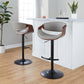 Symphony Adjustable Barstool - Set of 2 By LumiSource - BS-SYMPPU-RT2 BKLGYBK2 | Bar Stools | Modishstore - 12