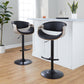 Symphony Adjustable Barstool - Set of 2 By LumiSource - BS-SYMPPU-RT2 BKLGYBK2 | Bar Stools | Modishstore - 2