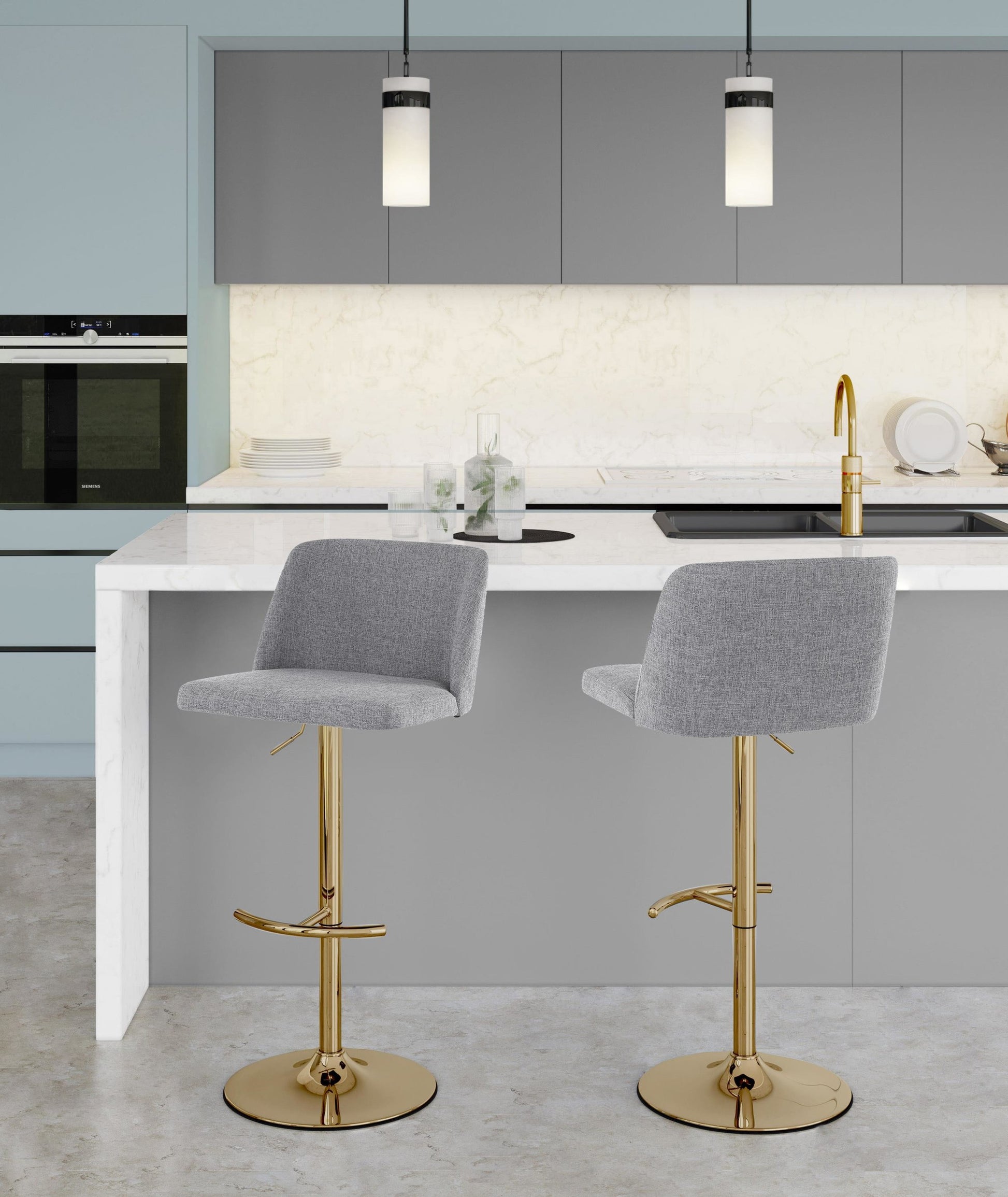 Toriano Adjustable Barstool - Set of 2 By LumiSource - BS-TRNOFB-RT2 AUBU2 | Bar Stools | Modishstore - 15