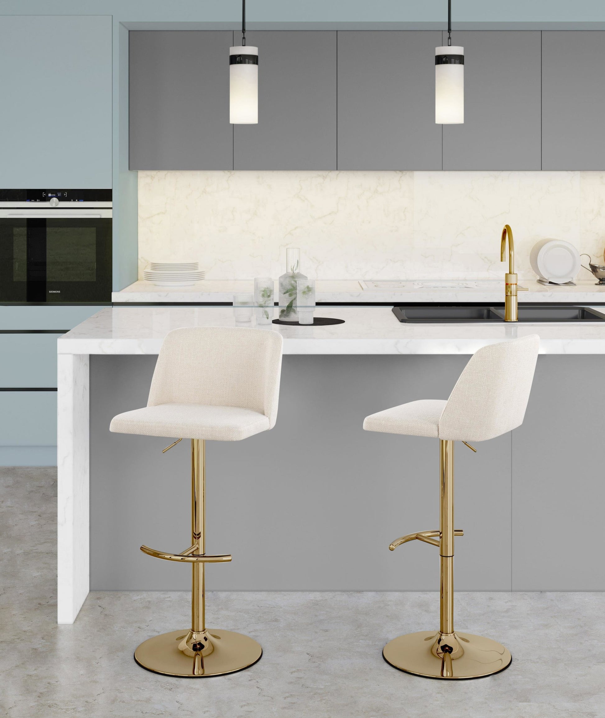 Toriano Adjustable Barstool - Set of 2 By LumiSource - BS-TRNOFB-RT2 AUBU2 | Bar Stools | Modishstore - 22