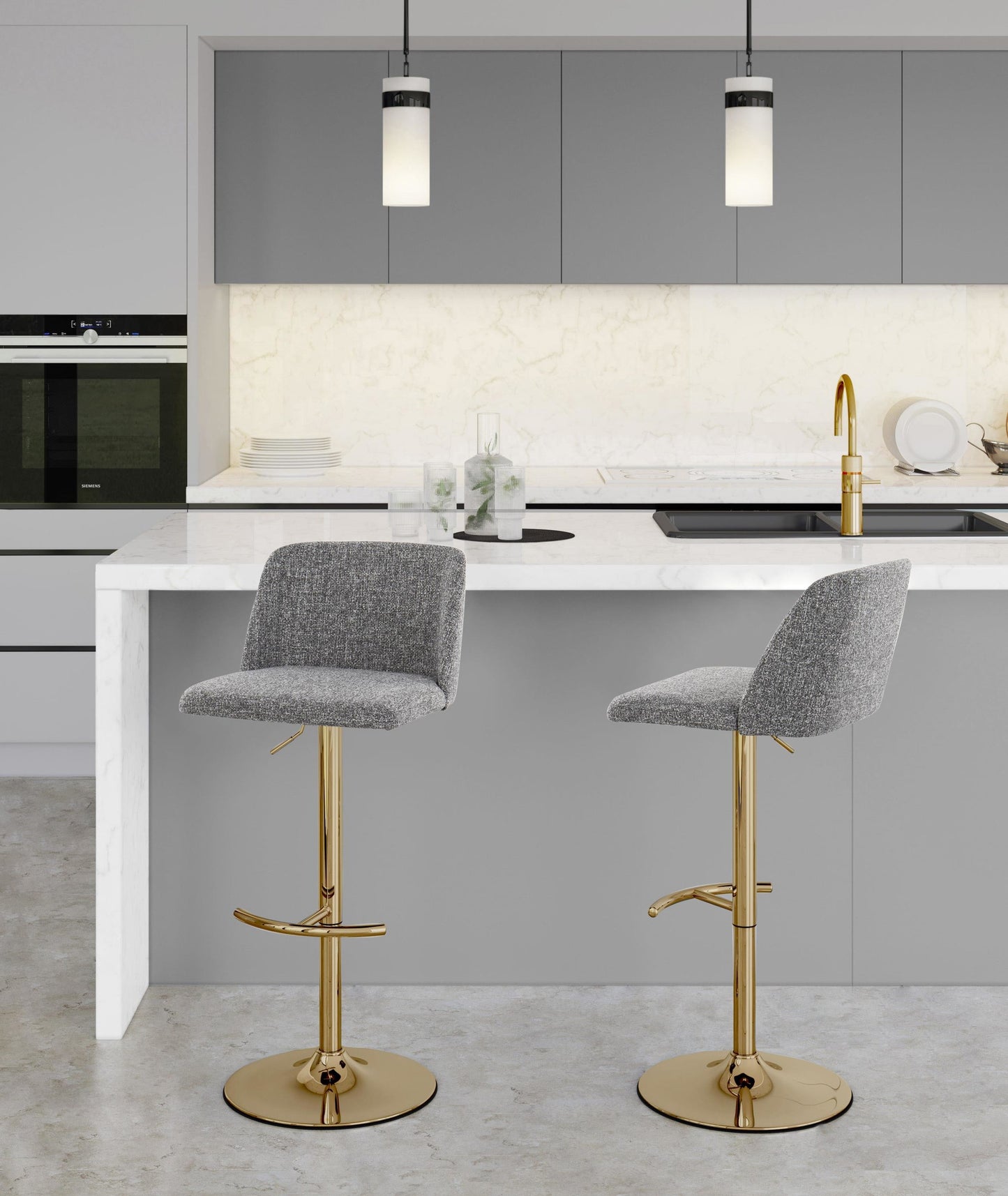 Toriano Adjustable Barstool - Set of 2 By LumiSource - BS-TRNOFB-RT2 AUBU2 | Bar Stools | Modishstore - 29