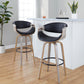 Symphony 30" Fixed-Height Barstool - Set of 2 By LumiSource - B30-SYMPPU-GRTZQ2 LGYLGYBK2 | Bar Stools | Modishstore