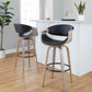 Symphony 30" Fixed-Height Barstool - Set of 2 By LumiSource - B30-SYMPPU-GRTZQ2 LGYLGYBK2 | Bar Stools | Modishstore - 2