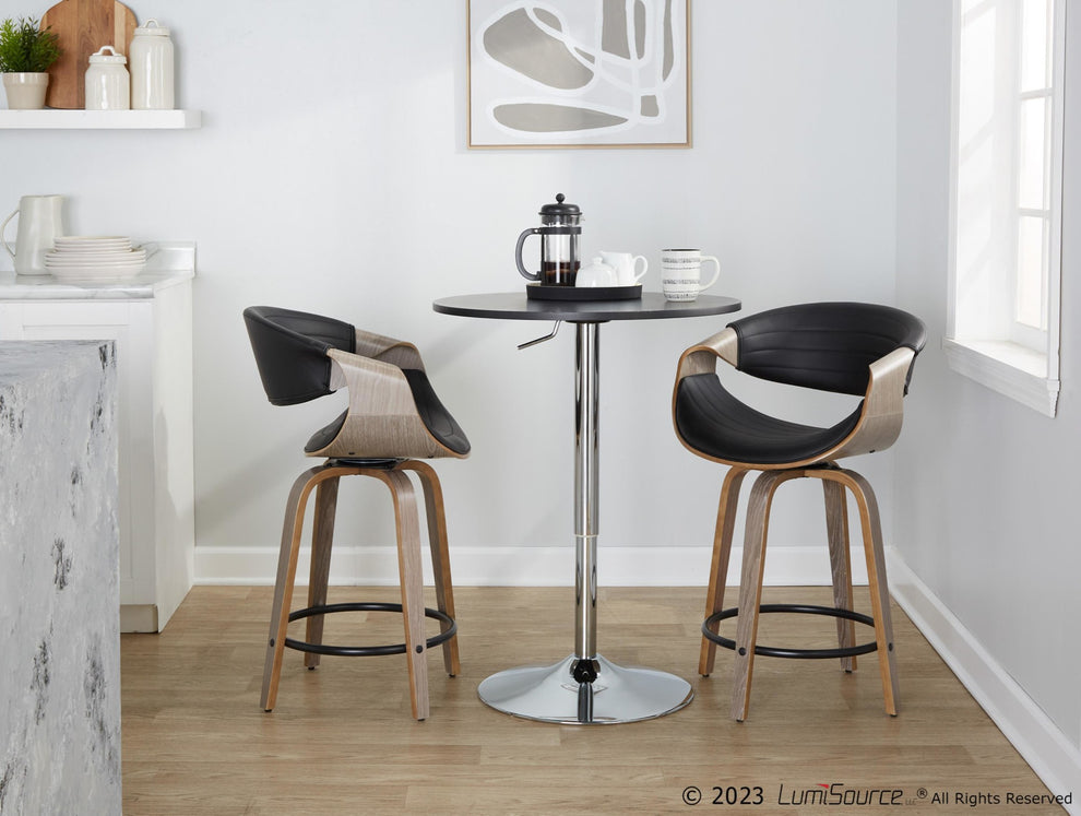 Symphony 24" Fixed-Height Counter Stool - Set of 2 By LumiSource - B24-SYMPPU-GRTZQ2 LGYLGYBK2 | Counter Stools | Modishstore - 3