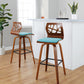 Folia 30" Fixed-Height Barstool - Set of 2 By LumiSource - B30-FOLIAFB-GRTZQ2 LGYLGYLGY2 | Bar Stools | Modishstore - 22