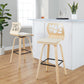 Folia 30" Fixed-Height Barstool - Set of 2 By LumiSource - B30-FOLIAPU-GRTZX2 NANACR2 | Bar Stools | Modishstore - 3
