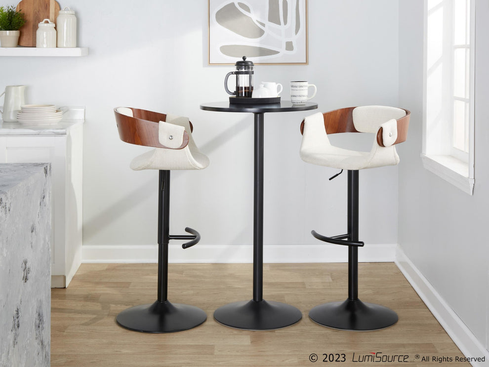 Elisa Adjustable Barstool - Set of 2 By LumiSource - BS-ELISAFB-RT2 BKWLCR2 | Bar Stools | Modishstore - 3