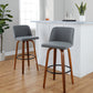Toriano 30" Fixed-Height Barstool - Set of 2 By LumiSource - B30-TRNOFB-GRTZQ2 WLGY2 | Bar Stools | Modishstore - 2