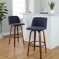 Toriano 30" Fixed-Height Barstool - Set of 2 By LumiSource - B30-TRNOFB-GRTZQ2 WLBU2 | Bar Stools | Modishstore - 2