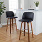 Toriano 30" Fixed-Height Barstool - Set of 2 By LumiSource - B30-TRNOPU-GRTZR2 WLBK2 | Bar Stools | Modishstore - 2