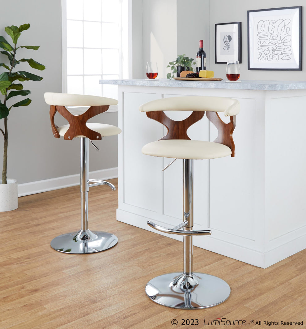 Gardenia Adjustable Barstool - Set of 2 By LumiSource - BS-GARDPU-RT2 CHRNACR2 | Bar Stools | Modishstore - 14