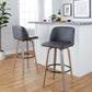 Toriano 30" Fixed-Height Barstool - Set of 2 By LumiSource - B30-TRNOPU-GRTZQ2 LGYBK2 | Bar Stools | Modishstore - 21