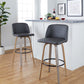 Toriano 30" Fixed-Height Barstool - Set of 2 By LumiSource - B30-TRNOPU-GRTZQ2 LGYBK2 | Bar Stools | Modishstore - 22