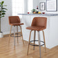 Toriano 30" Fixed-Height Barstool - Set of 2 By LumiSource - B30-TRNOPU-GRTZQ2 LGYBK2 | Bar Stools | Modishstore - 12