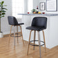 Toriano 30" Fixed-Height Barstool - Set of 2 By LumiSource - B30-TRNOPU-GRTZQ2 LGYBK2 | Bar Stools | Modishstore