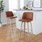 Toriano 30" Fixed-Height Barstool - Set of 2 By LumiSource - B30-TRNOPU-GRTZR2 WWBK2 | Bar Stools | Modishstore - 14
