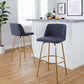 Toriano 30" Fixed-Height Barstool - Set of 2 By LumiSource - B30-TRNOFB-CLARZG2 AUBU2 | Bar Stools | Modishstore - 2
