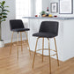 Toriano 30" Fixed-Height Barstool - Set of 2 By LumiSource - B30-TRNOFB-CLARZG2 AUBU2 | Bar Stools | Modishstore - 11