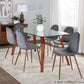 Folia Pebble Dining Set - 7 Piece By LumiSource - DS7-FOLIAWL+6PEBWLVBU | Dining Sets | Modishstore - 4