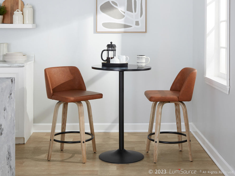 Toriano 26" Fixed-Height Counter Stool - Set of 2 By LumiSource - B26-TRNOPU-GRTZQ2 WWCAM2 | Counter Stools | Modishstore - 3