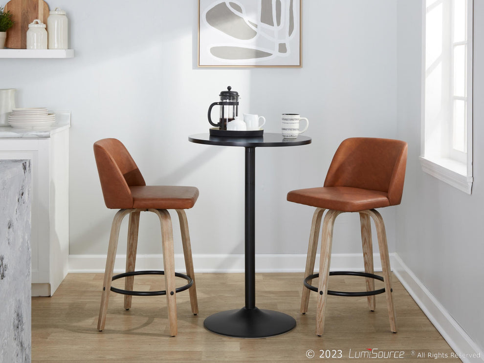 Toriano 26" Fixed-Height Counter Stool - Set of 2 By LumiSource - B26-TRNOPU-GRTZQ2 WWCAM2 | Counter Stools | Modishstore - 4
