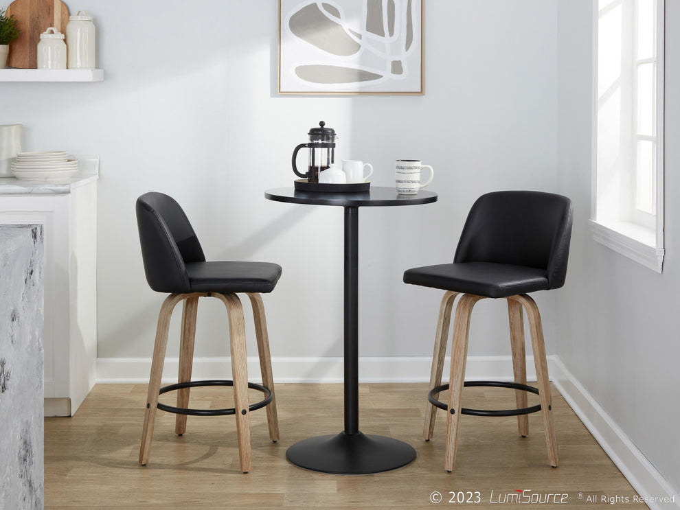 Toriano 26" Fixed-Height Counter Stool - Set of 2 By LumiSource - B26-TRNOPU-GRTZQ2 WWBK2 | Counter Stools | Modishstore - 4