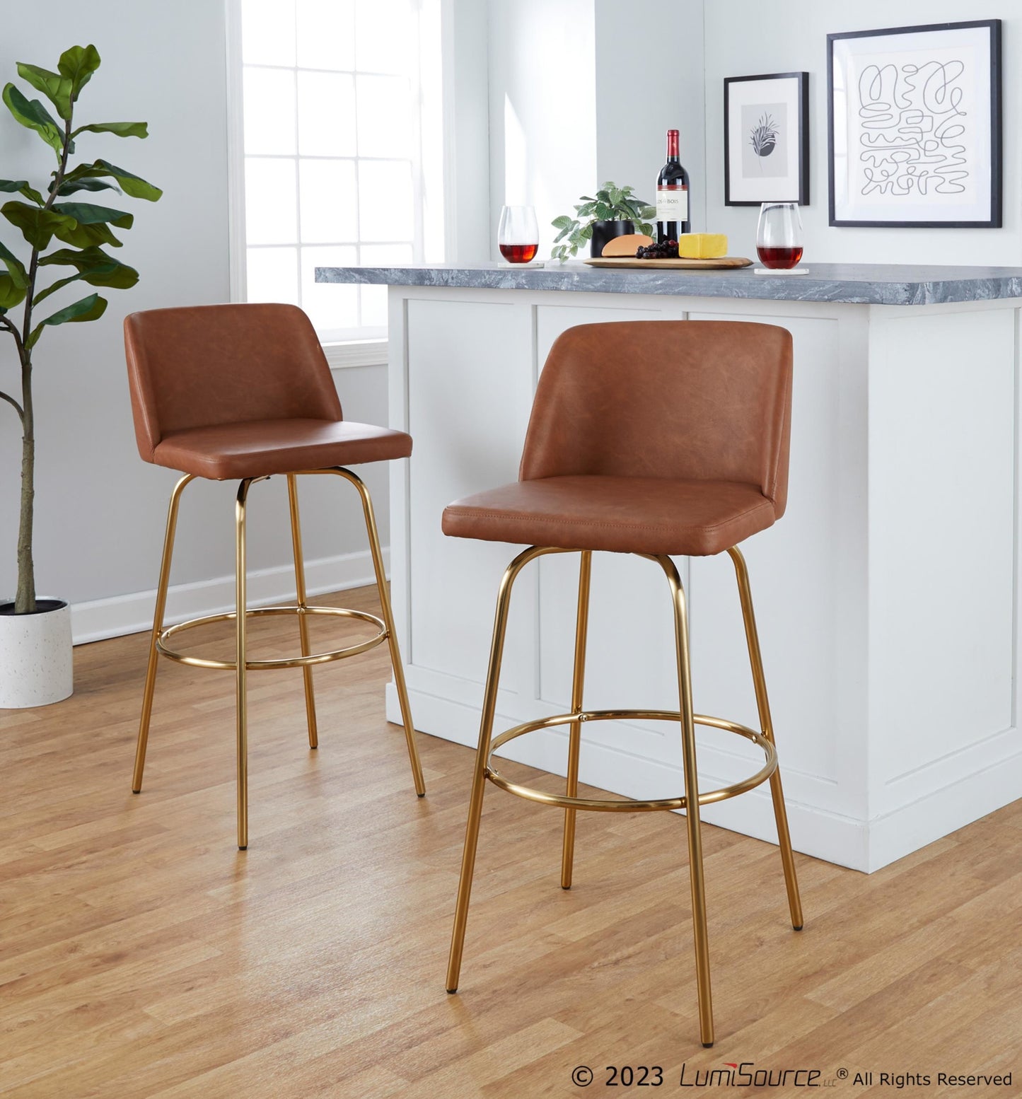 Toriano 30" Fixed-Height Barstool - Set of 2 By LumiSource - B30-TRNOPU-CLARZG2 AUCAM2 | Bar Stools | Modishstore - 2